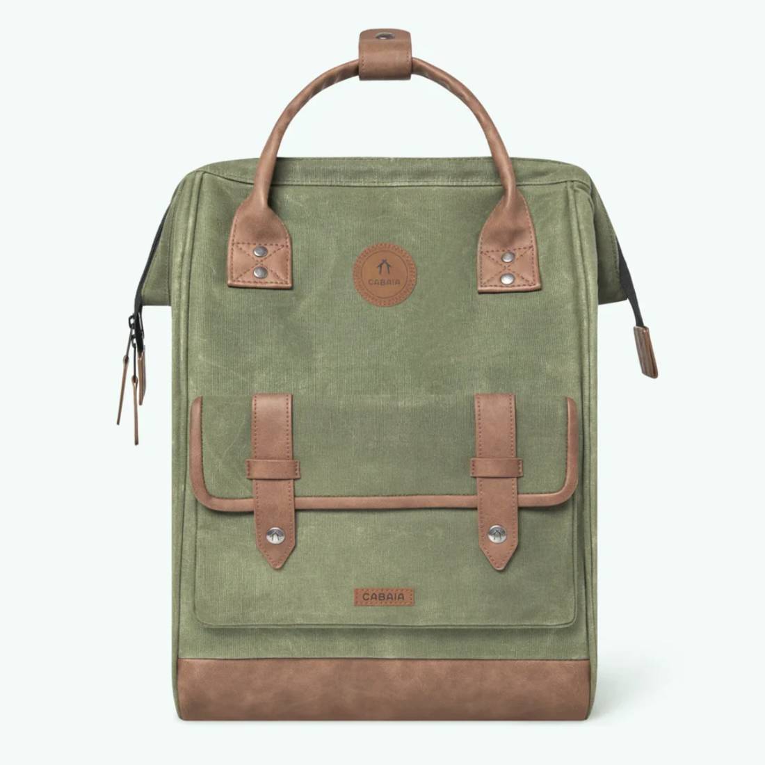 Sac à dos Cabaïa Medium ADV M COTON NICOSIE couleur vert vue de dos