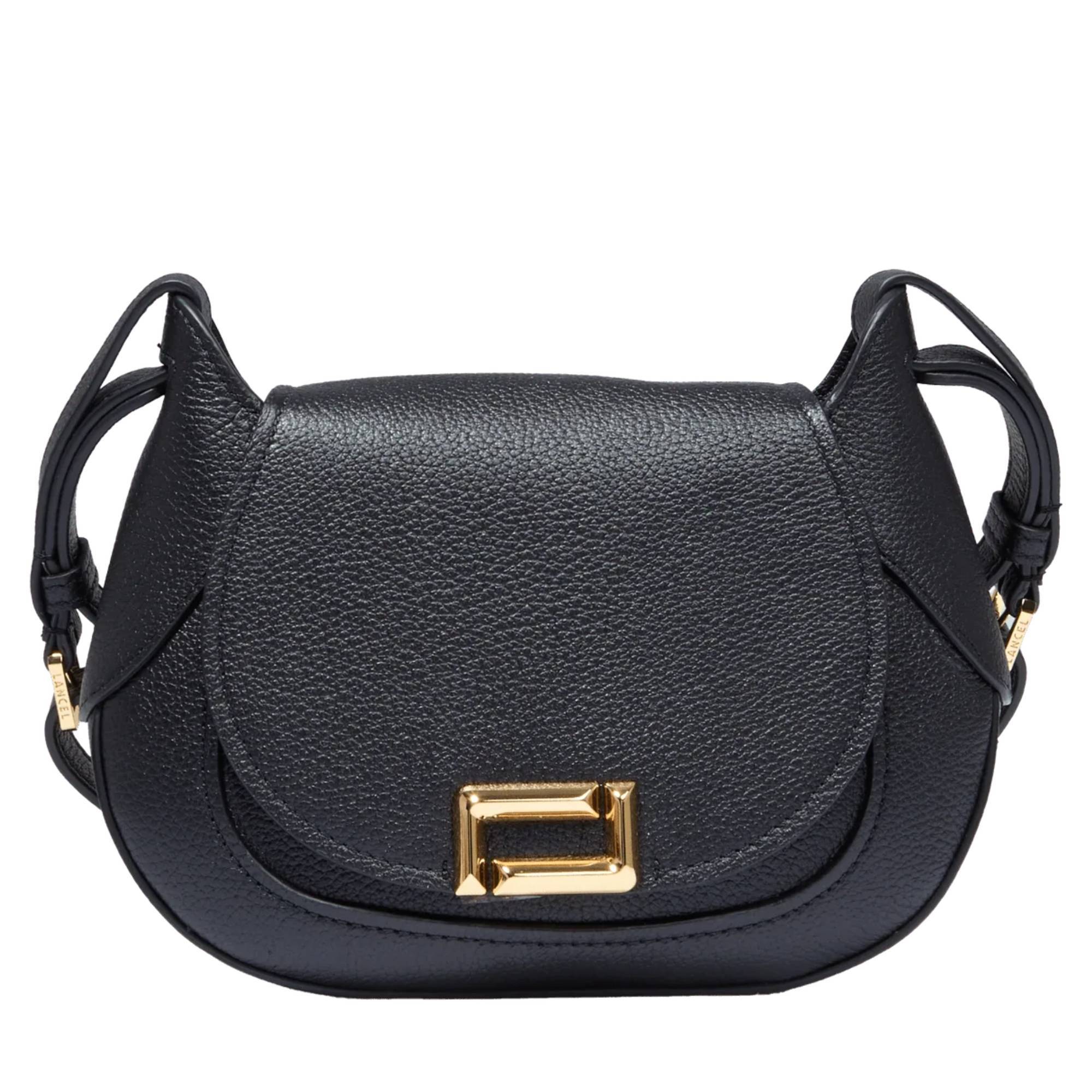 Sacoche Lancel M en cuir grainé  Paulette de Lancel  A13330 10 couleur Noir, vue de face