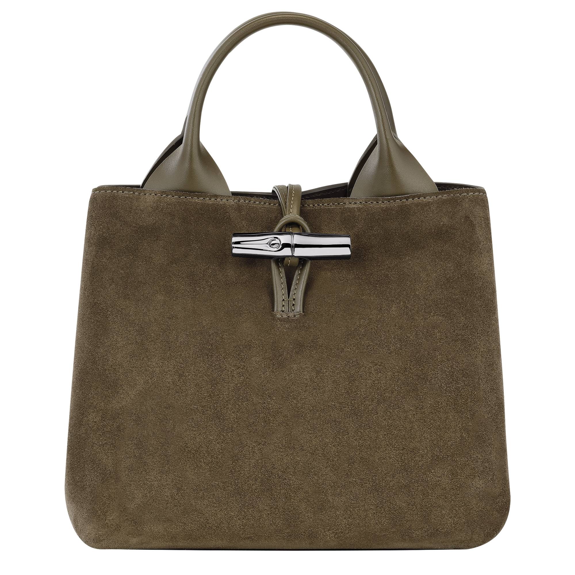 Sac porté main Longchamp Le Roseau 10273HFS 510 couleur olive, vue de face