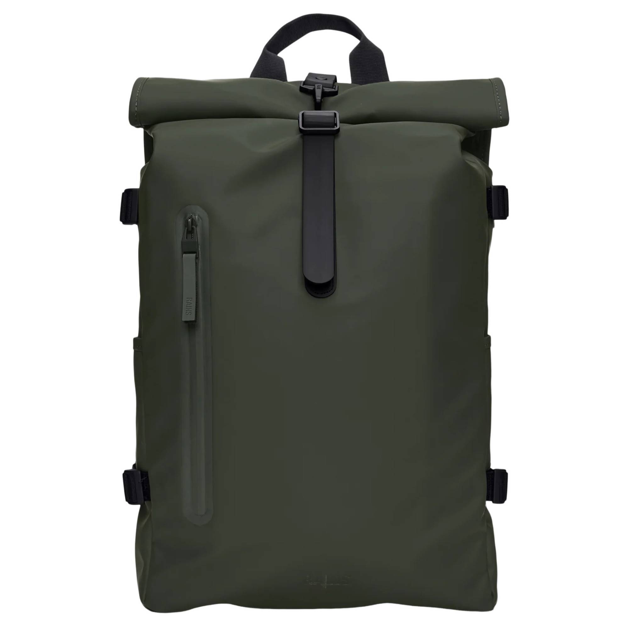 Sac à dos Rains Rolltop Large 14590 03  couleur vert vue de face