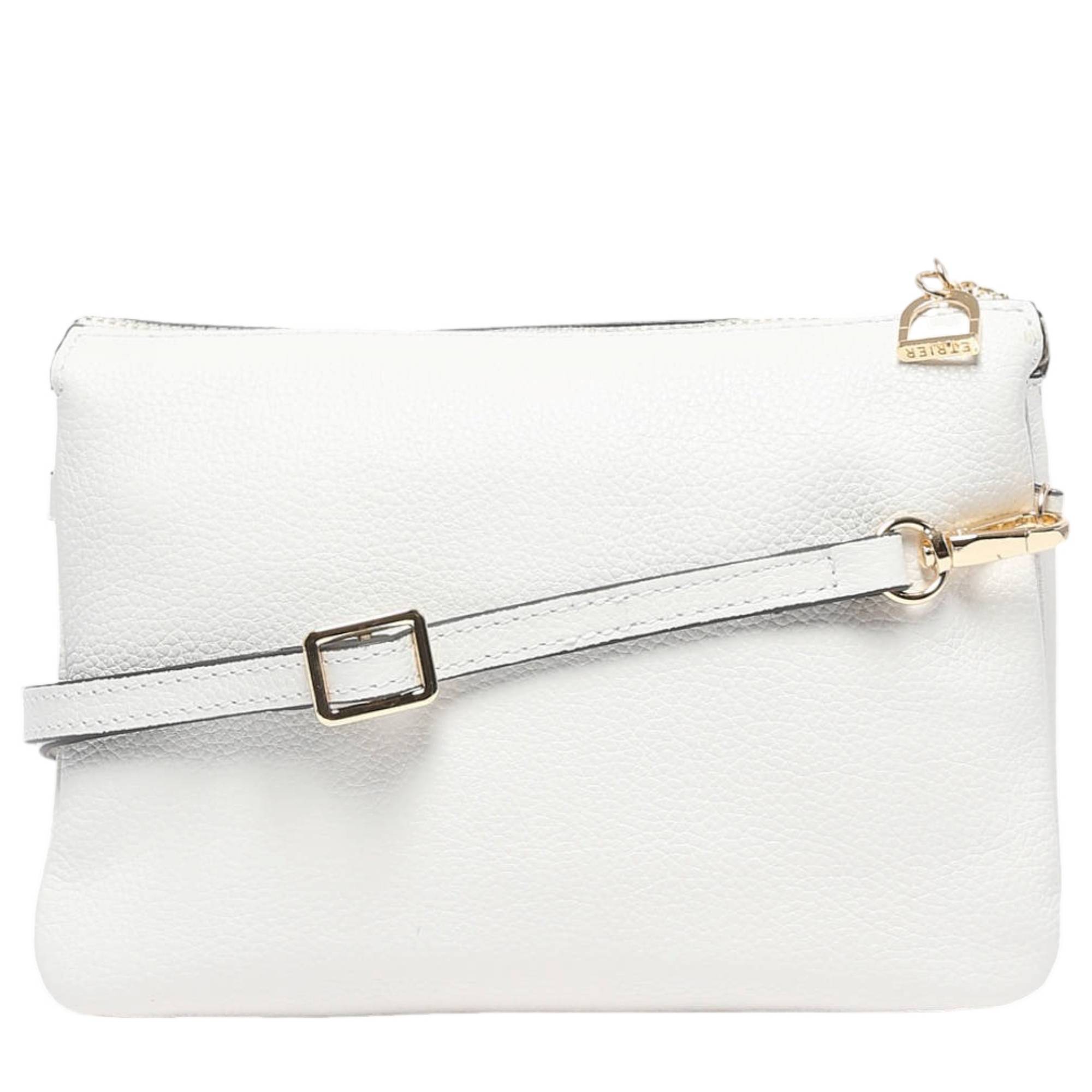 Sac bandoulière Etrier effet grainé Tradition ETRA0143 709085 (blanc) vue de dos