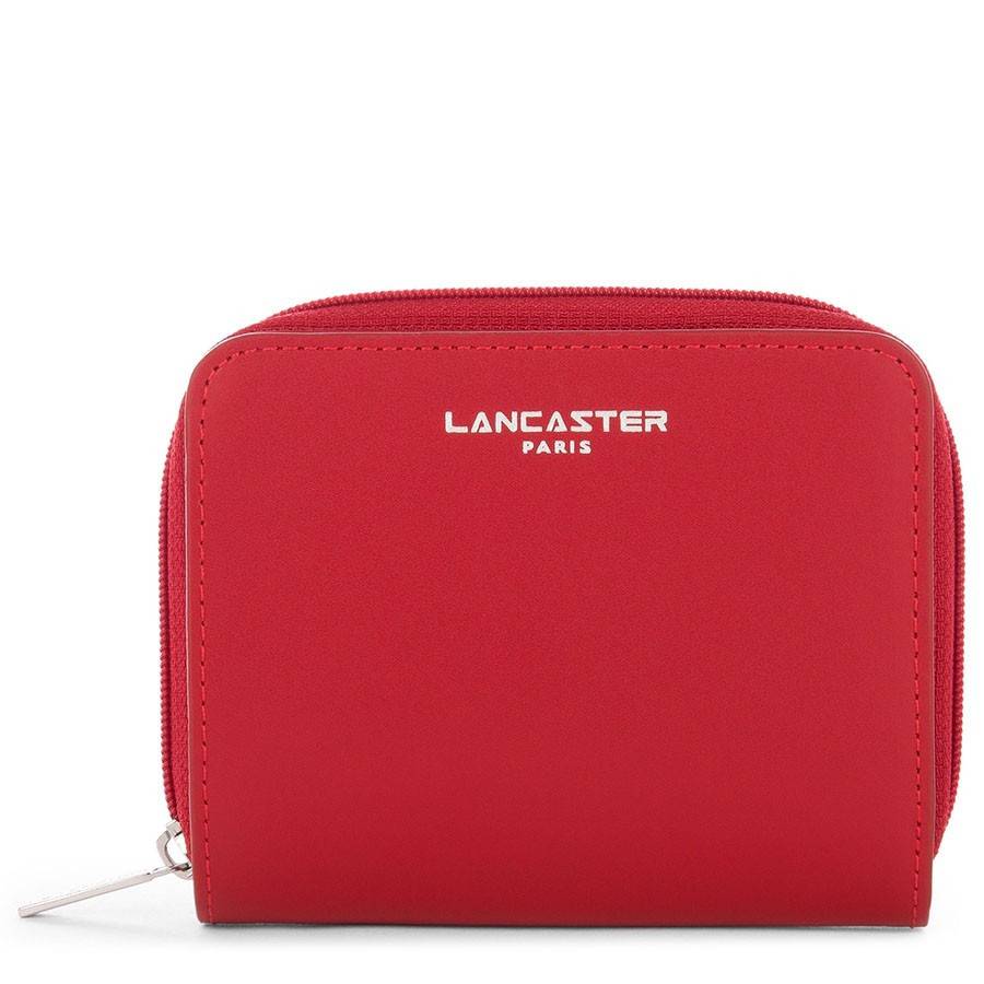 Petit portefeuille cuir lisse Lancaster Smooth 137-17-ROUGE Rouge vue de face