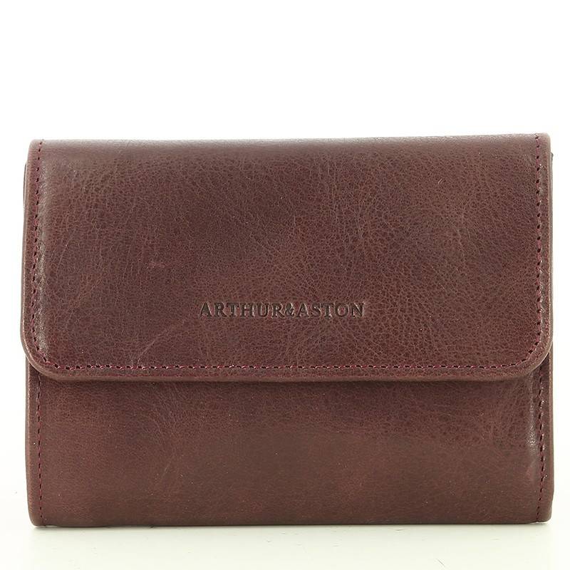 Porte-cartes en cuir femme Arthur & Aston Isabel 1252-171 prune