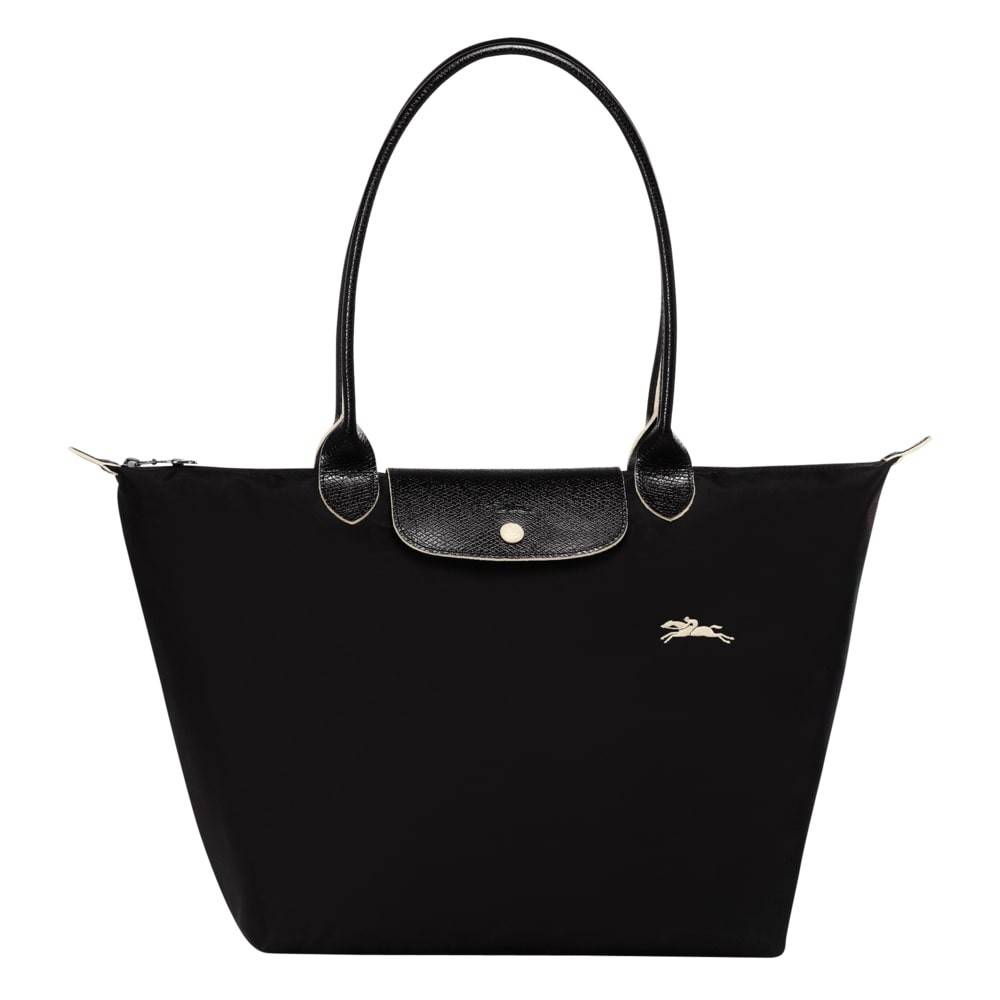 Grand sac tote bag L Longchamp Le Pliage Club L1899619001 Noir vue de face
