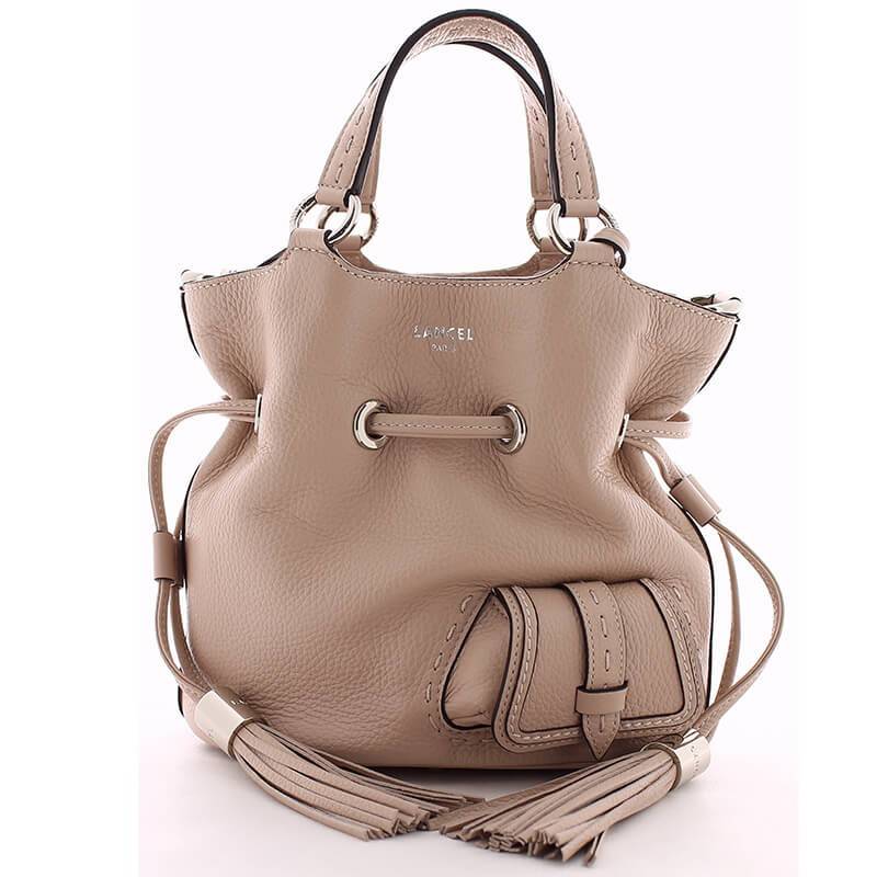 Petit sac seau cuir Lancel Premier Flirt A10109 KR couleur nude  vue de face