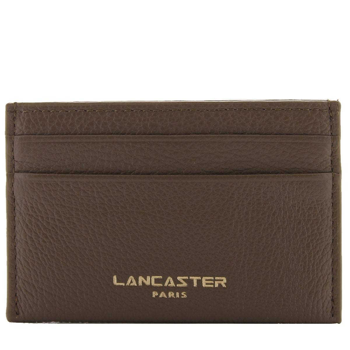 Petit porte-cartes cuir grainé Lancaster Dune 129-20-TAUPE