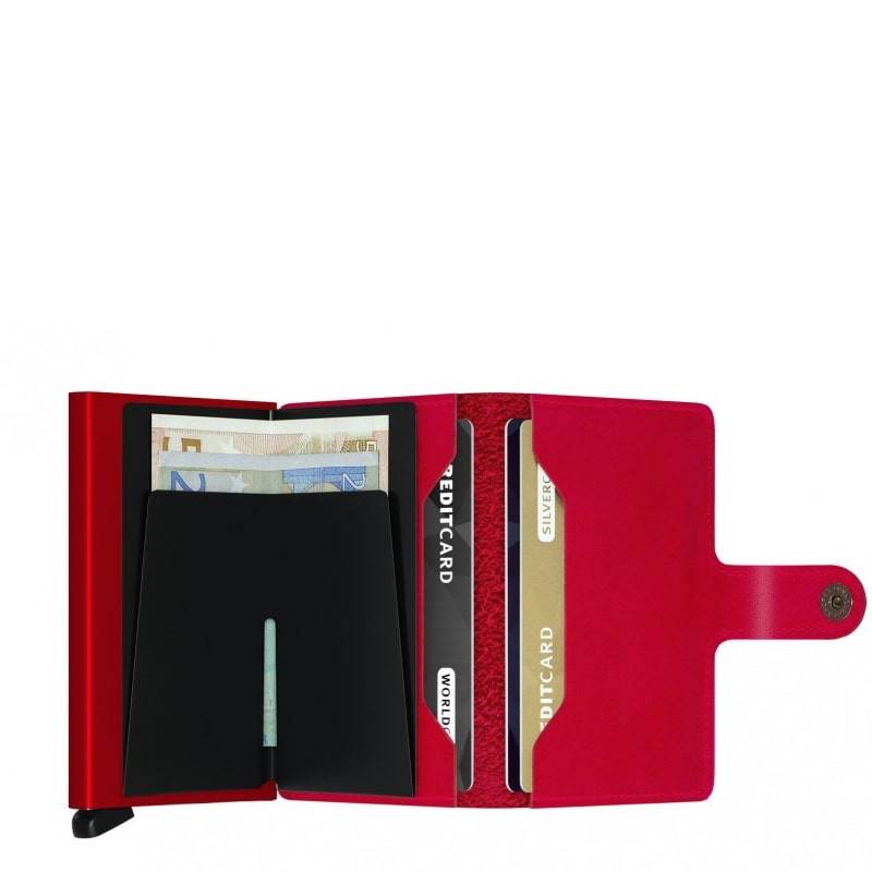 Porte-cartes Miniwallet Original Secrid  MO-RED-RED Rouge / Rouge ouvert