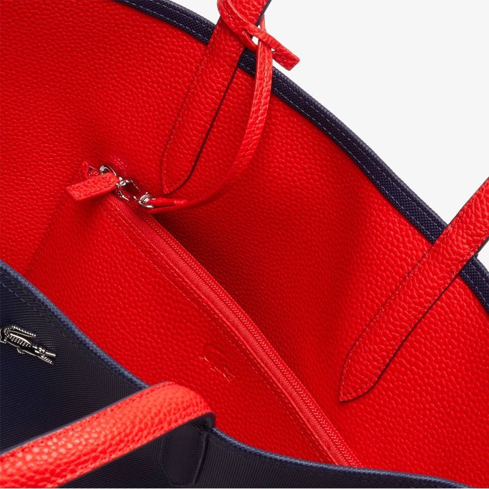 Sac cabas Lacoste Anna réversible bicolore avec pochette NF2142AA-B50 Marine, Rouge vue intérieure avec pochette amovible
