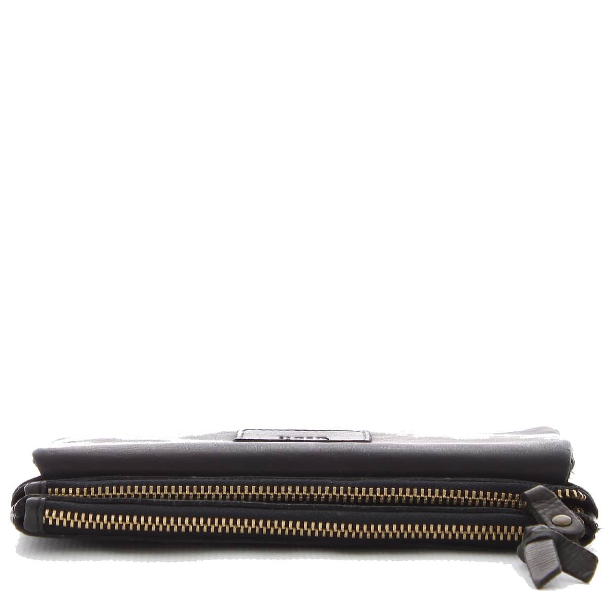 Grand portefeuille zippé cuir Biba Kansas KA4 NEGRO / Noir double compartiment