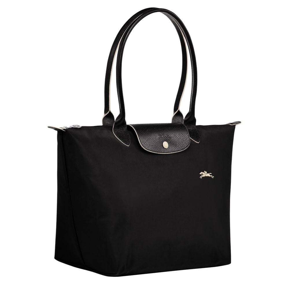 Grand sac tote bag L Longchamp Le Pliage Club L1899619001 Noir vue de côté