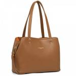 Sac cabas zippé Lancaster Foulonné Double cuir grainé 470-47-CAMEL_IN_OR Camel In Orange vue de côté