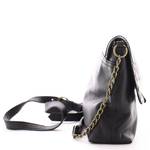 Sac bandoulière Pieces Felizia cuir à rabat 17116820-BLA Noir vue de côté