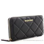 Grand portefeuille zippé effet matelassé Valentino VPS3KK155 couleur noir vue de profil