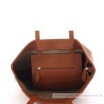 Grand sac shopping Fuchsia porté épaule Cara F1598-1COG couleur cognac vue intérieur