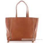Grand sac shopping Fuchsia porté épaule Cara F1598-1COG couleur cognac vue de face