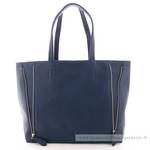 Grand sac shopping Fuchsia porté épaule Cara F1598-1BM couleur bleu marine vue de face