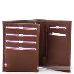 Portefeuille 3 Volets Frandi unisexe Authentique 925.05 couleur Cognac ouvert sur portes cartes