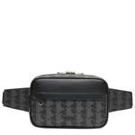 Sac ceinture Lacoste The Blend en pvc NH4004LX-H45 Noir et Gris vue de face