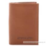 Porte-cartes en cuir Oscar 1978-100-B Arthur & Aston couleur cognac vue de face