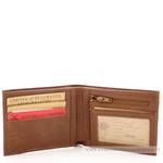 Porte cartes + monnaie en cuir de vachette Arthur & Aston 1438-573 B couleur cognac ouvert