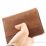 Portefeuille européen Arthur et Aston 1438-800 B couleur marron porté main