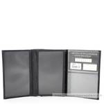 Porte-papiers Arthur & Aston Diego en cuir 1438-982A couleur noir ouvert sur portes cartes