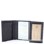 Grand portefeuille (3 volets) Arthur & Aston Diego 1438-423 couleur noir ouvert sur fenêtres transparentes