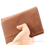 Grand portefeuille (3 volets) Arthur & Aston Diego 1438-423 couleur marron porté main