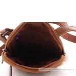 Sac porté travers en cuir de vachette Johany Arthur & Aston  2028-08-B couleur cognac, vue intérieur