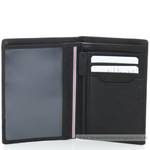 Portefeuille porte-cartes Serge Blanco en cuir ligne Anchorage, référence ANC21052 999 noir ouvert