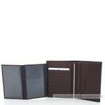Portefeuille porte-cartes Serge Blanco en cuir ligne Anchorage, référence ANC21013 180 chocolat ouvert