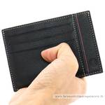 Porte-cartes en cuir Serge Blanco Vancouver VAN21110 999 couleur noir porté main