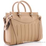 Sac cabas M Lancel zippé en cuir lisse Rodéo A12339 LH couleur granit, vue de profil