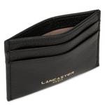 Petit porte-cartes cuir grainé Lancaster Dune 129-20-NOIR Noir, ouvert