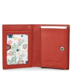 Porte cartes plié Lancaster Soft Vintage 120-29-ROUGE Rouge vue intérieure avec motif fleuri
