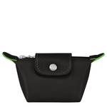 Petit porte-monnaie Longchamp Le Pliage Green zippé 30016919001 Noir vue de face