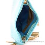 Pochette Valentino Bags porté travers Liuto VBS3KG40 F49 couleur bleu ciel vue intérieur