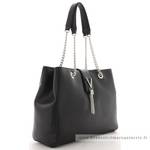 Sac d'épaule similicuir grainé Valentino Divina VBS1R405G-001 couleur noir vue de profil