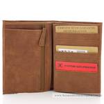Portefeuille 3 volets Arthur & Aston Diego 1438-805 B couleur cognac ouvert sur poches cartes