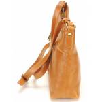 Sac bandoulière zippé Arthur & Aston Edith A123-05-B couleur cognac vue de côté