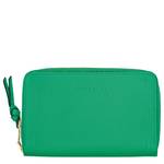 Portefeuille compact zippé Longchamp Mailbox L3622HTA D01 Herbe/Vert Lumière vue de face