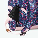 Petit sac à dos Cabaïa Adventurer Mini Honfleur (Bleu motifs fleuris et rose pastel) emplacement smartphone