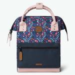 Petit sac à dos Cabaïa Adventurer Mini Honfleur (Bleu motifs fleuris et rose pastel) de face