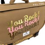 Cartable Pol Fox à roulettes rabat réversible You Rock 38cm TR38YO-YUROK couleur marron multi vue de profil