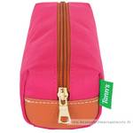 Trousse simple Tann's zippée Paloma 11113 couleur rose vue de côté