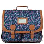 Cartable 41 cm Tann's motif fleuri Lou Ann 41136 couleur Bleu, vue de face