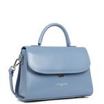 Sac à main à rabat avec fermoir Lancaster Suave Even M 433-17-BL/ST couleur Bleu stone vue de profil