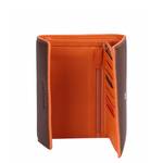 Portefeuille porte cartes Arthur Aston Joy en cuir 2319-808-B couleur Marron, ouvert