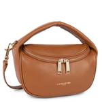 Sac bandoulière zippé Lancaster Vanity Ceau 547-72 CARAME couleur Caramel, vue de profil