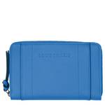 Portefeuille compact Longchamp 3D L3622HCV487 couleur cobalt, vue de face